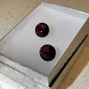 Swarovski Plum/Sangria Crystal Earrings